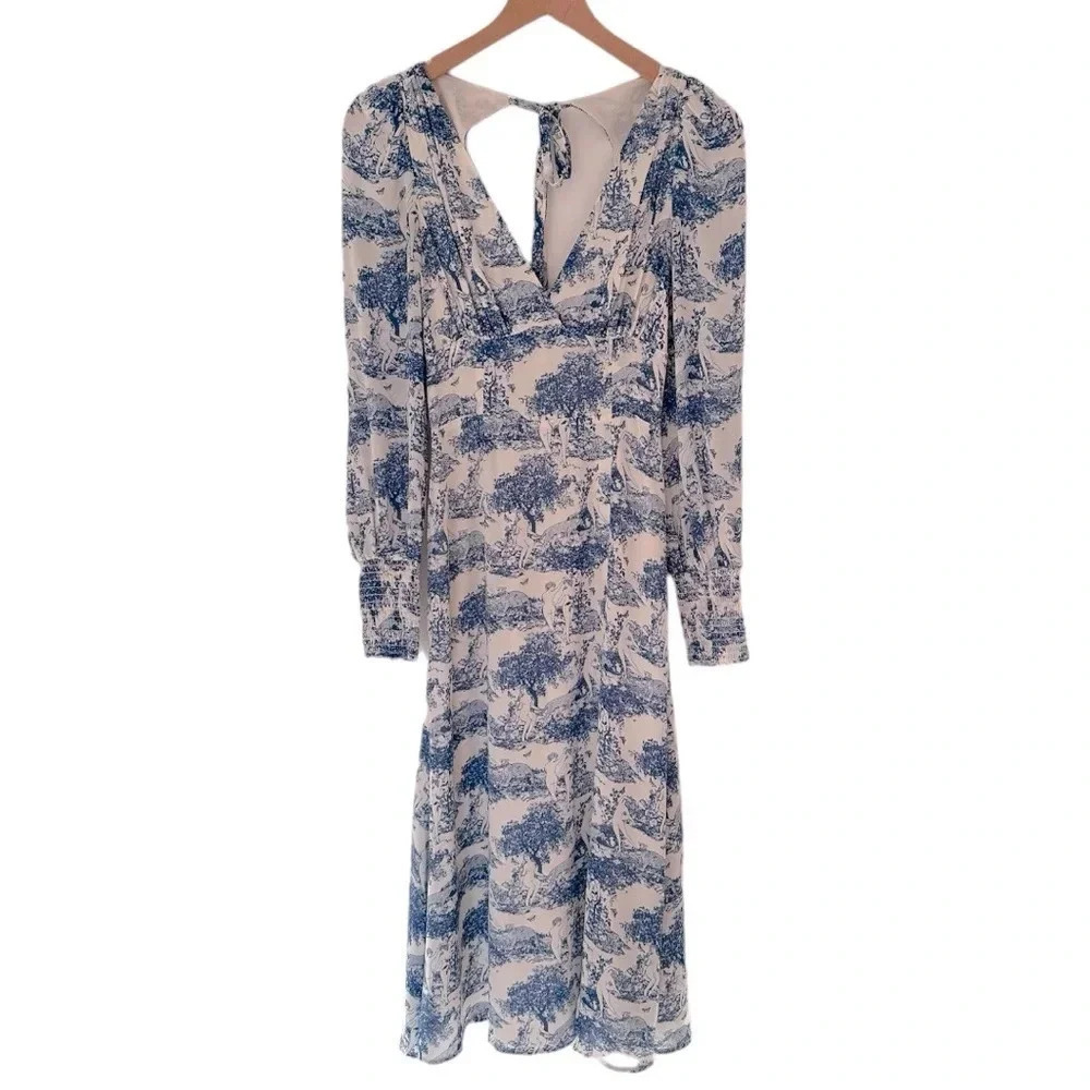 Reformation Lindero Novelty Midi Dress In Pastoral Size: 0